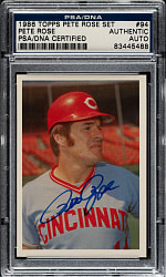 Signed 1986 Topps Pete Rose Set #94 Pete Rose - PSA/DNA
