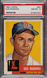 1953 Topps #63 Gus Niarhos PSA NM-MT 8