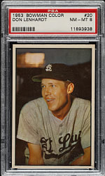 1953 Bowman Color #20 Don Lenhardt PSA NM-MT 8