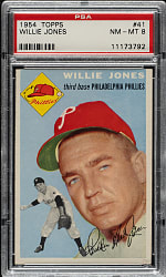 1954 Topps #41 Willie Jones PSA NM-MT 8