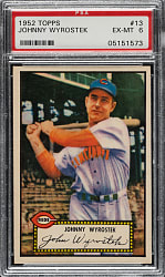 1952 Topps #13 Johnny Wyrostek PSA EX-MT 6