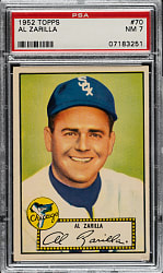 1952 Topps #70 Al Zarilla PSA NM 7