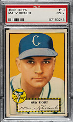 1952 Topps #50 Marv Rickert PSA NM 7