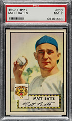 1952 Topps #230 Matt Batts PSA NM 7