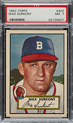 1952 Topps #302 Max Surkont PSA NM 7