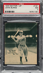 1934-1936 R318 Batter-Up #191 John Burns PSA NM 7
