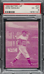 1934-1936 R318 Batter-Up #77 Heinie Manush PSA EX-MT 6