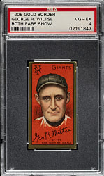 1911 T205 Gold Border George Wiltse Both Ears Show PSA VG-EX 4