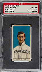 Lot # 601: 1909-1911 T206 White Border Jack Knight Portrait PSA VG-EX 4