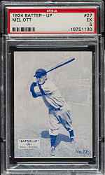 1934-1936 R318 Batter-Up #27 Mel Ott PSA EX 5
