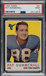 1959 Topps Football #41 Pat Summerall PSA MINT 9