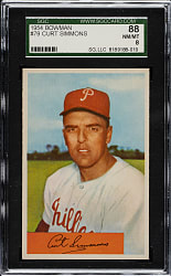 1954 Bowman #79 Curt Simmons SGC NM/MT 88