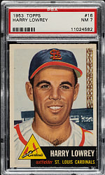 1953 Topps #16 Peanuts Lowrey PSA NM 7