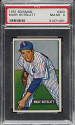1951 Bowman #303 Marv Rotblatt PSA NM-MT 8