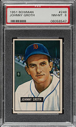 1951 Bowman #249 Johnny Groth PSA NM-MT 8