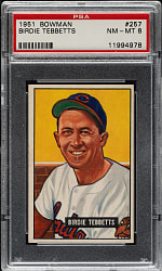 1951 Bowman #257 Birdie Tebbetts Rookie PSA NM-MT 8