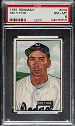 1951 Bowman #224 Billy Cox PSA NM-MT 8
