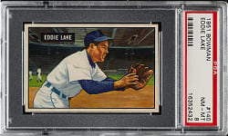 1951 Bowman #140 Eddie Lake PSA NM-MT 8