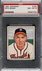 1950 Bowman #193 Pete Reiser PSA NM-MT 8