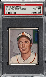 1950 Bowman #249 George Stirnweiss PSA NM-MT 8