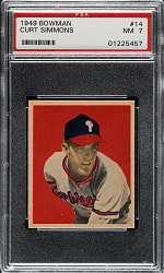 1949 Bowman #14 Curt Simmons PSA NM 7