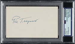 Pie Traynor Signed Index Card - PSA/DNA