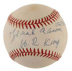Hank Aaron Single-Signed Limited-Edition Baseball with "H.R. King" Inscription - JSA
