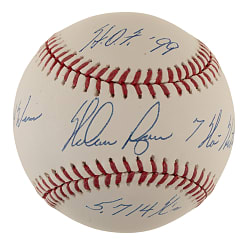 Nolan Ryan Single-Signed Baseball with Multiple Inscriptions - JSA