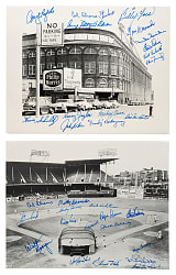 Brooklyn Dodgers Multi-Signed "Ebbets Field" Photograph Pair Including Duke Snider and Billy Herman