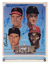 1985 Baseball Hall of Fame Yearbook Signed by DiMaggio, Aaron, Mays and 26 Other Hall of Famers