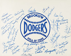 Brooklyn Dodgers "Hall of Fame" Multi-Signed Print (35 Signatures)