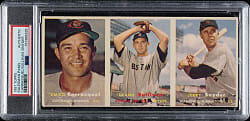 1957 Topps Salesman-Sample Three-Card Advertising Panel with Don Drysdale Rookie on Back PSA Authentic