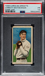 1909-1911 T206 White Border Christy Mathewson Dark Cap PSA FAIR 1.5 - Carolina Brights Back