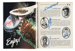 1986 Old Timers Baseball Classic Game Program Signed by 23 Participants Including Willie Mays and Larry Doby