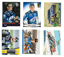 2009 to 2012 NASCAR Drivers Signed Card Collection (6) Including Two Kyle Busch