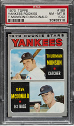 1970 Topps #189 Thurman Munson Rookie PSA NM-MT 8 (OC)