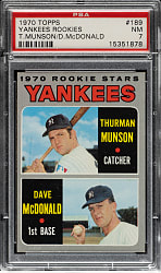 1970 Topps #189 Thurman Munson Rookie PSA NM 7