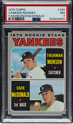 1970 Topps #189 Thurman Munson Rookie PSA NM 7