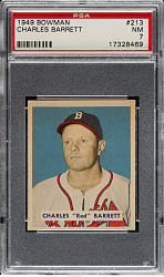 1949 Bowman #213 Charles Barrett PSA NM 7