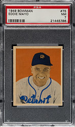 1949 Bowman #75 Eddie Mayo PSA NM 7