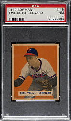 1949 Bowman #115 Emil Dutch Leonard PSA NM 7