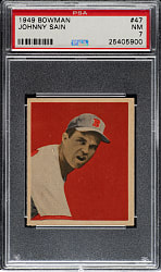 1949 Bowman #47 Johnny Sain PSA NM 7