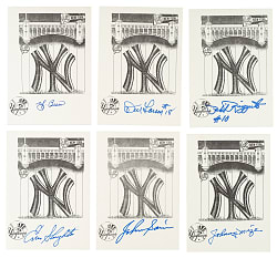 Signed New York Yankees Souvenir Card Collection (80) Including Yogi Berra and Don Larsen