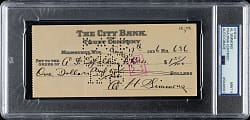 1936 Al Simmons Signed Check PSA/DNA MINT 9