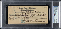 1936 Al Simmons Signed Check PSA/DNA NM-MT 8