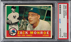 1960 Topps #329 Zack Monroe PSA MINT 9