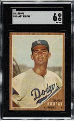 1962 Topps #5 Sandy Koufax SGC EX/NM 6