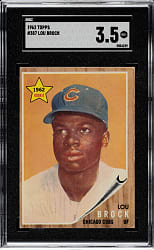 1962 Topps #387 Lou Brock Rookie SGC VG+ 3.5