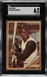 1962 Topps #10 Roberto Clemente SGC EX/NM 6