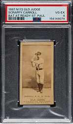 1889 N172 Old Judge Scrappy Carroll PSA VG-EX 4